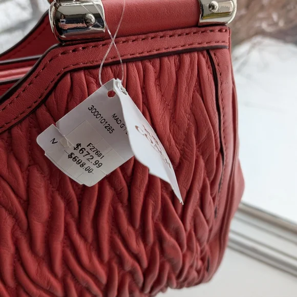 Coach NWT Madison Twist Leather Carrie Satchel F27681 - Picture 5 of 11